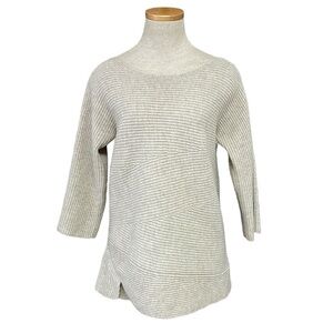Bogner Sweater Women's 8 Tan Long Sleeve Knit Boat Neck Pullover Wool Cashmere